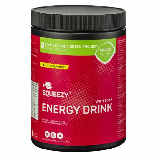SQUEEZY sportsdrikk inneholder en blanding av raske og langsommere karbohydrater fra ulike kilder samt salter. Karbohydratblandingen frigjør energi over tid slik at du får et mest mest mulig stabilt blodsukker og effektivt opptak.
